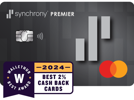 Synchrony Premier MasterCard Wallethub Best Award - 2023 Best 2% cash back card